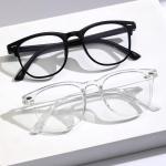 2PCS Unisex Square Anti-Blue Light Glasses – Trendy Plastic Frame, Clear Lenses for Back to School
