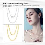ORSA JEWELS 925 Sterling Silver 3mm Gold Herringbone Snake Chain Necklace for Women.