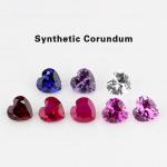 "Heart Shape Synthetic Corundum Gemstones – Rose Red, Royal Blue & More for Jewelry"