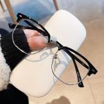 "Unisex Square Metal Frame Glasses – Stylish Black Anti-Blue Light Eyewear for Men & Women"