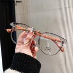 Fashion Myopia Glasses – Retro transparent wooden frame, stylish and unisex.