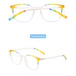 Colorful TR90 Full Rim Round Glasses Frame for Men and Women, Lightweight, Flexible, for Prescription Lenses.