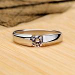 "Never Fade 18K White Gold Solitaire Ring - 2 Carat Zirconia Diamond Wedding Band for Women"