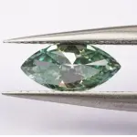 VVS1 Moissanite Beads: Natural blue-green marquise bead