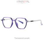 Kids Fashion Glasses, Blue Light Blocking, TR90 Metal Polygon Eyeglasses, Custom Myopia Frames.