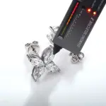 Moissanite Diamond 1CT/2CT Earrings & Pendant Necklace, 925 Silver, Bridal & Party Fine Jewelry.