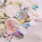 Crystal Butterfly Necklace: Luxury colorful butterfly charm