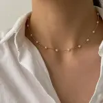 New Beads Women's Kpop Pearl Choker Necklace, Gold Color Goth Pendant Collar 2024.