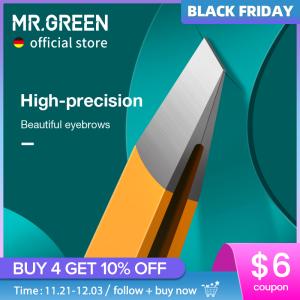 MR.GREEN Eyebrow Tweezer - Colorful stainless steel, slanted tip for precise hair removal and makeup application.