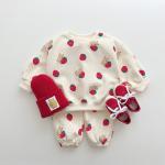 Baby Strawberry Set – Pullover Top & Cotton Sweatpants.