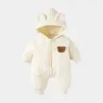 2024 Winter Baby Clothing Fur Lined Toddler Rompers, Cartoon Bear Infant Jumpsuit, Warm Thick Newborn Overalls.