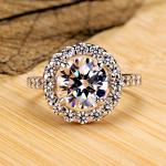 "Never Fade 18K White Gold Solitaire Ring - 2 Carat Zirconia Diamond Wedding Band for Women"