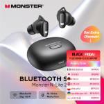 Monster N-Lite 206 True Wireless Earbuds, In-Ear Bluetooth, Noise Cancelling, Sport Earphones with Mic.