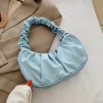 "Fashion Pleated Cloud Bag: PU leather, stylish armpit bag for shopping and casual use."