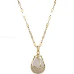 Elegant Tulip Pink Crystal Pendant Necklace