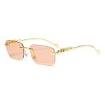 New Rimless Rectangle Leopard Head Sunglasses – Vintage Metal Frameless Tinted Shades for Men and Women.