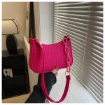 "Fashion Felt Shoulder Bag: Women's crescent saddle design, armpit handbag with advanced texture."