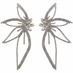 Exaggerated Zircon Butterfly Wings Earrings – Luxury Stud Design for Women, Perfect for Parties.