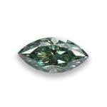 VVS1 Moissanite Beads: Natural blue-green marquise bead