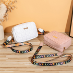 "2023 Small Messenger Bag: Trendy heart embroidery, camera-style crossbody bag for women."