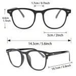 2PCS Unisex Square Anti-Blue Light Glasses – Trendy Plastic Frame, Clear Lenses for Back to School