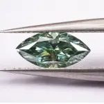 VVS1 Moissanite Beads: Natural blue-green marquise bead