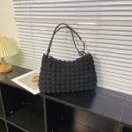 100% Polyester Solid Plaid One-shoulder Women's Bag Handbag