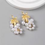 French Vintage Pearl Grape Tassel Earrings – Creative Luxury Fruit Design for Women, Elegant Fairy Style Jewelry.