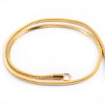 "Stainless Steel Square Snake Chain Necklace – Gold Color, 0.9-2.4mm, for Men & Women"