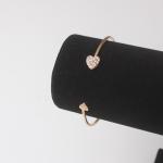 Charm Bracelet Bangles, Love Heart-Shaped Crystal, Double Opening, Fashion Bijoux, Wholesale Accessories.