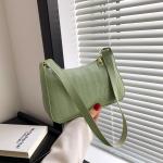 "Fashion Felt Shoulder Bag: Women's crescent saddle design, armpit handbag with advanced texture."