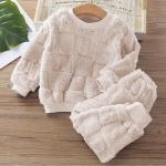Children's Autumn/Winter Pajama Set – Korean Style, Boys & Girls, Plus Velvet, Warm Homewear.