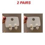 1/2/3 Pairs All-Match Heart-Shaped Pearl Earrings – Elegant, Fashionable, Highly Rated.