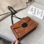 Yogodlns Vintage Rivet Chain Small Shoulder Bag, PU Leather Flap Crossbody, Fashion Square Designer Handbag.