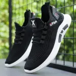 "2024 Men's Spring White Casual Sneakers – Breathable, Non-Slip, Comfortable Lace-Up Running Shoes!"
