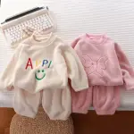 Kids Fleece Pajamas Set – Warm, Soft, Cartoon O-neck Pullover for Boys and Girls.