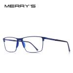 MERRYS DESIGN Men's Reading Glasses – Titanium Alloy Frame, Anti-Blue Light, CR-39 Aspheric Lenses (Model S2170FLH).
