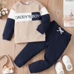 Winter Newborn Baby Boy Long Sleeve Knitted Waffle Letter Top – Soft & Casual.