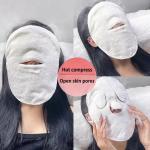 Cotton Hot Compress Towel - Soft, wet, steam-heating face towel for pore opening, deep cleansing, and facial care.