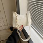 "Fashion Felt Shoulder Bag: Women's crescent saddle design, armpit handbag with advanced texture."