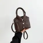 PU Designer Compact Top-Handle Bag – High-Quality Shoulder Bag for Women, 2024, Square Style