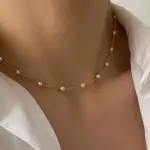 New Beads Women's Kpop Pearl Choker Necklace, Gold Color Goth Pendant Collar 2024.