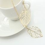 Boho-style Double Leaves Necklace