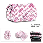 MINISO Barbie 2D Printed Schoolbag, Double-layer Flip-top Pen Bag, Kids' Stationery Box, Christmas Gift.