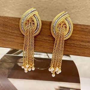 Fashion Simulated Pearl Tassel Earrings – Elegant Temperament Design for Women, Perfect Gift and Ear Accessories.