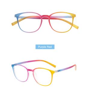 Colorful TR90 Full Rim Round Glasses Frame for Men and Women, Lightweight, Flexible, for Prescription Lenses.