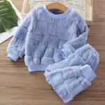 Children's Autumn/Winter Pajama Set – Korean Style, Boys & Girls, Plus Velvet, Warm Homewear.