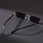 1pc Rimless Rectangle Sunglasses – Stylish Square Shades for Men and Women, Perfect for Beach and Vacation.