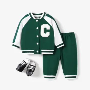 PatPat 2PCS Baby Button Design Set – Casual & Outdoor Wear.
