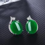 Green Water Drop CZ Earrings: Elegant cubic zirconia earrings, perfect for weddings and luxury events.